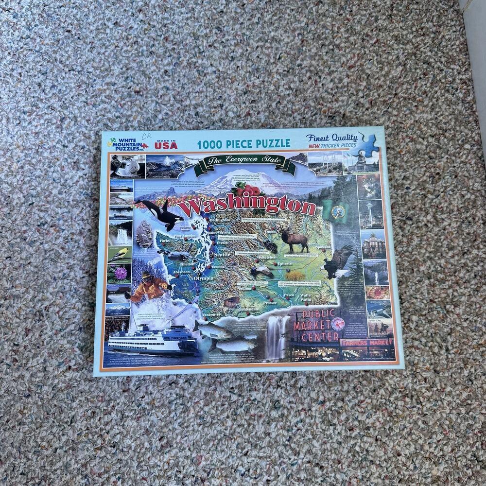 White Mountain Puzzles Washington The Evergreen State 1000 Piece Complete